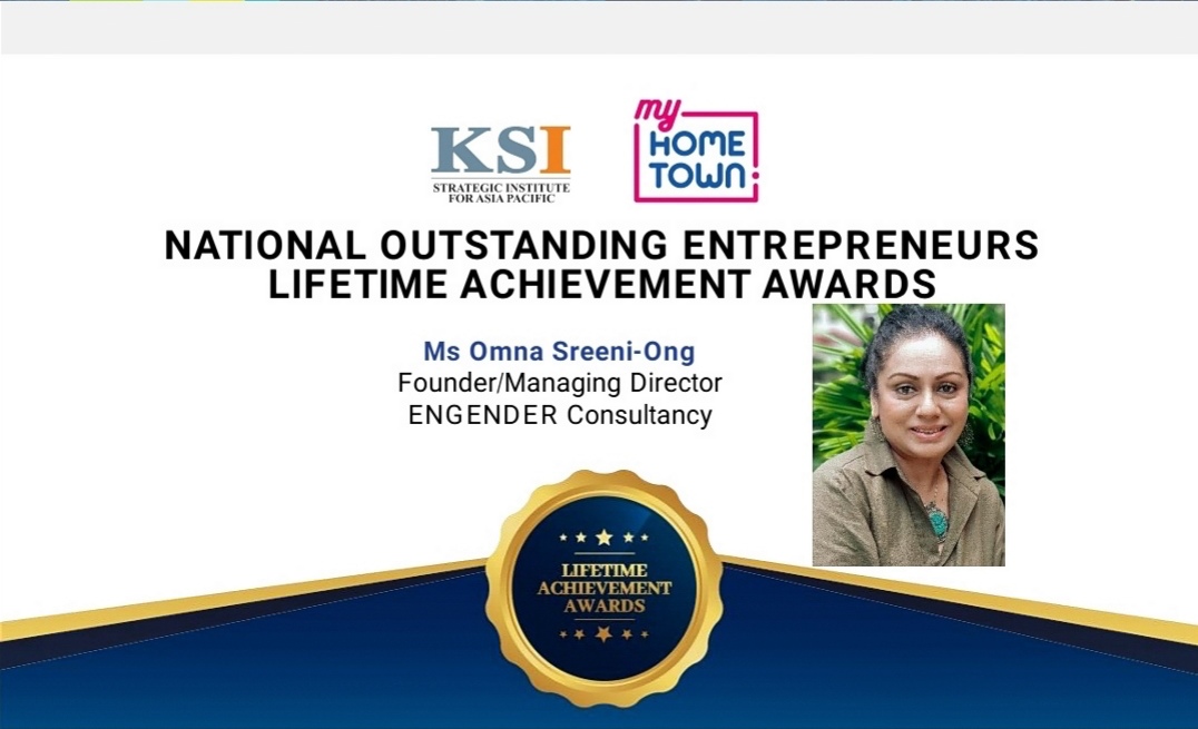 EngenderMy's tweet image. ENGENDER is honoured to receive the National Outstanding Entrepreneurs Lifetime Achievement Award.

We are grateful to @KSInsti for the recognition.

#AdvancingGenderEquality #TransformingCommunities #socialenterprise #AwardWinning