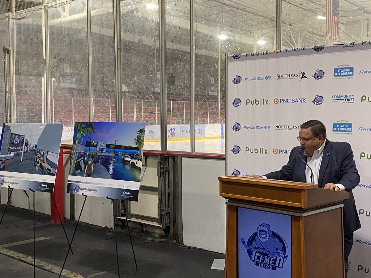 MiaOBrienTV's tweet photo. RIGHT NOW: After 28 years, the Jacksonville Ice &amp; Sports Complex is getting a facelift, courtesy of @JaxIcemen! 

And the new name... “The Icemen Igloo” 🥶🔥

@FCN2go | #TeamSideline https://t.co/VX4l9bbGgz