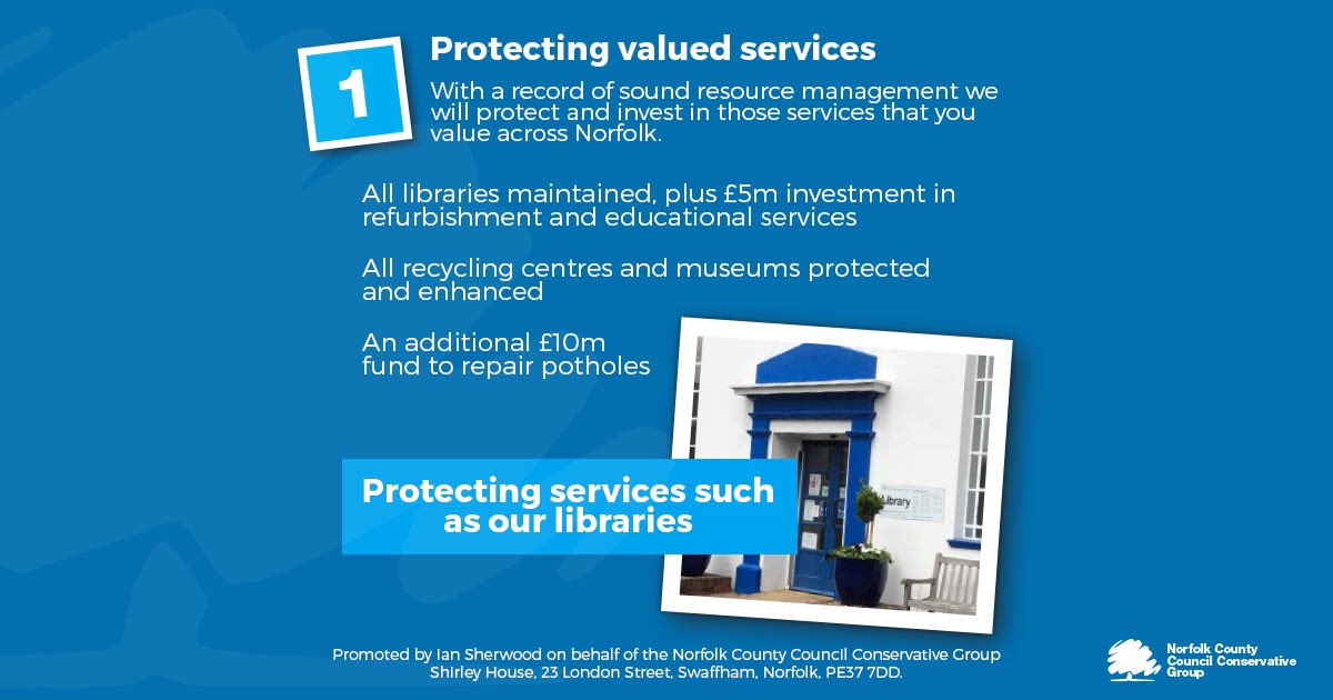 Last week we launched our plan to make Norfolk an even better place to live. Here’s a more detailed look at our main manifesto pledges... Don’t forget to Vote Conservative on 6th May or before by postal vote