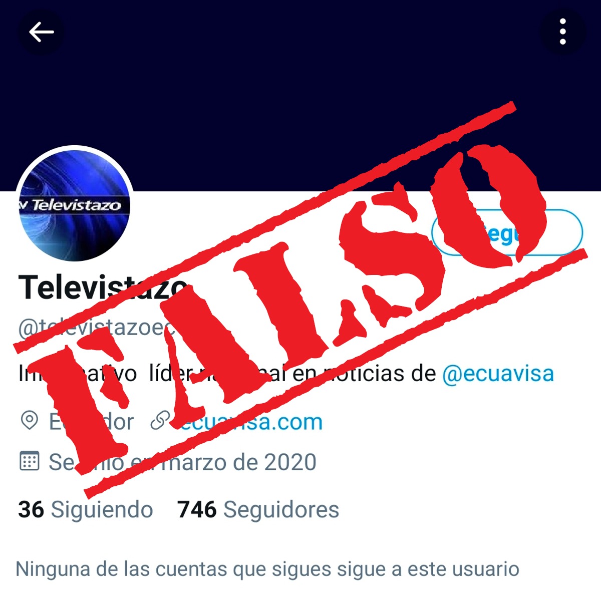 ¡CUENTAS FALSAS! 🔴

Les pedimos no confiar ni seguir la información de cuentas NO oficiales de Ecuavisa. A continuación, nuestras redes sociales verificadas ⬇️

Twitter: <a href="/EcuavisaInforma/">Ecuavisa Noticias</a> y <a href="/ecuavisa/">Ecuavisa</a> 
Instagram: ecuavisatv y ecuavisanoticias 
Facebook: Ecuavisa