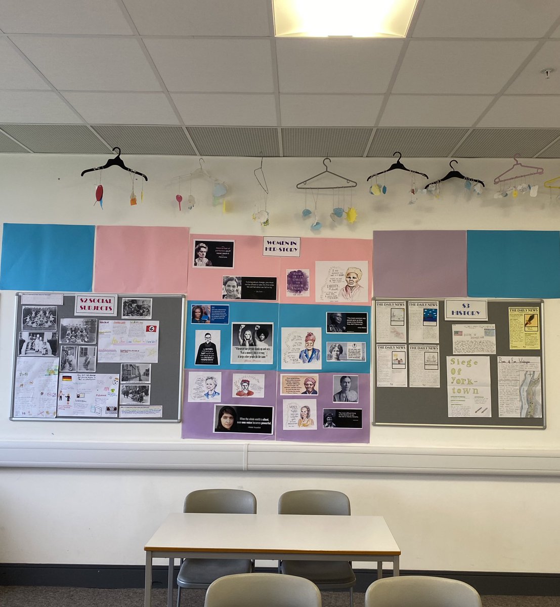 HistoryMearns's tweet photo. Women in Her-story display finally getting there in Miss McG / Miss Fulton’s class! 💪 Check out the inspirational quotes from women in history and future history makers 🌈 @GeogyMearns think we’ll get some climate change activists up here! @MearnsAcademy https://t.co/eUdeZIi0vL