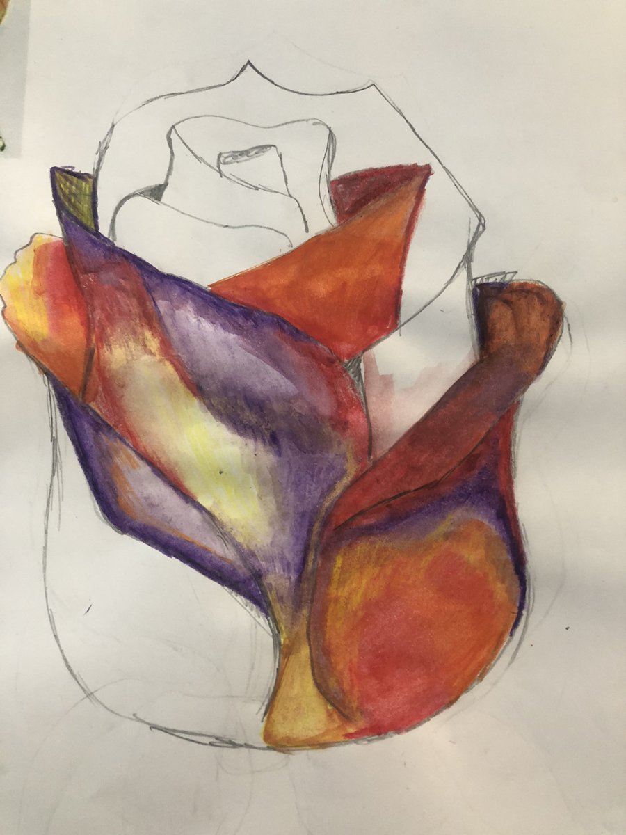 danniart85's tweet photo. So nice to get students painting again. Developing areas focusing on mixing and light today for gcse. #rosesart #creatingartforms https://t.co/0L2cap7YHG