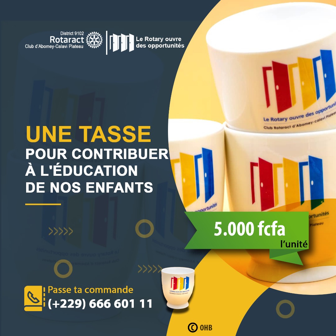 RotaractACP's tweet photo. "L'éducation est l'arme la plus puissante qu'on puisse utiliser pour changer le monde" Nelson Mandela 

Nous organisons une vente de charité dans le but de contribuer à la construction de cet édifice : UNE TASSE ACHETÉE CORRESPOND À UN ENFANT À QUI NOUS VENONS EN AIDE. https://t.co/ty9VcnrvFk