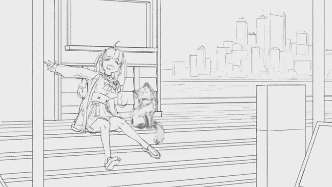 表情は仮だけどとりあえずあくあちゃんとむーちゃん描けたー!むーちゃんの品種が分からなくてイメージが8割くらいになってる。 