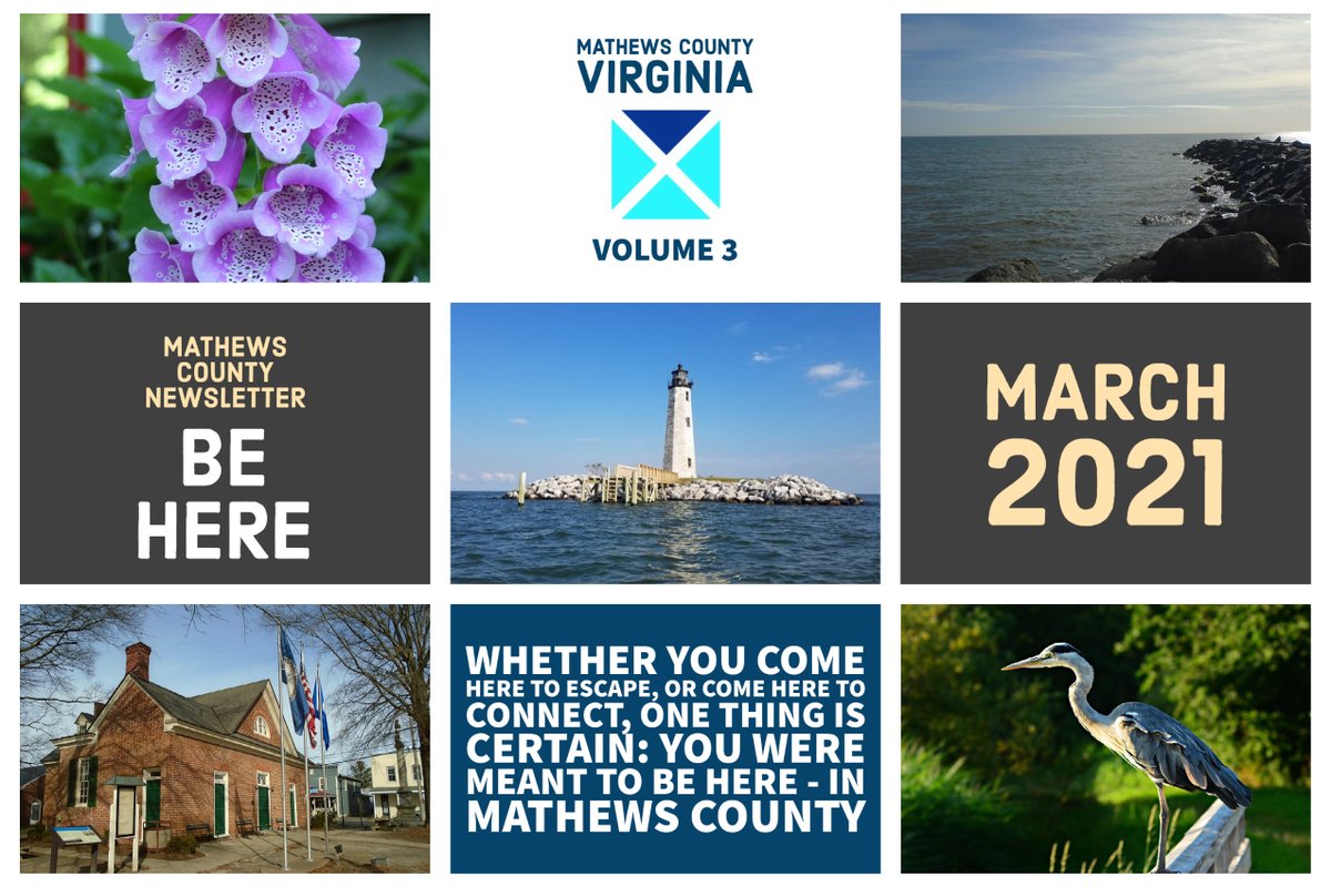 The March issue of "Be Here" is out now! Click on the link below to stay up to date with Mathews County local government news and be sure to subscribe to receive future issues. cvcpl.us/tZACosq