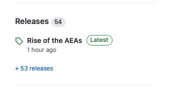 A picture showing the latest release of the AEA framework on GitHub