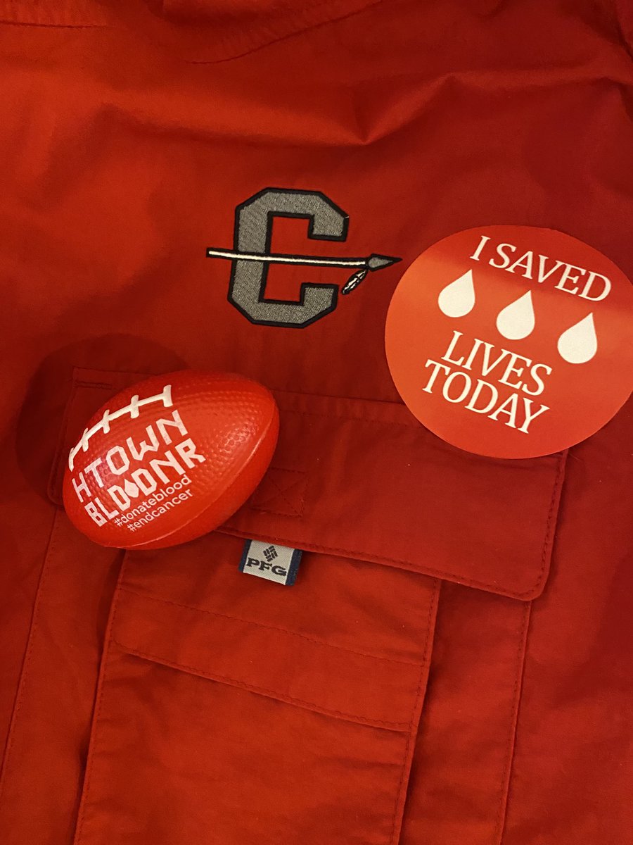 I started my day by giving blood for MD Anderson.  A big THANKS to the CHS HOSA students for all their support.  #Just4Kids #MDAnderson