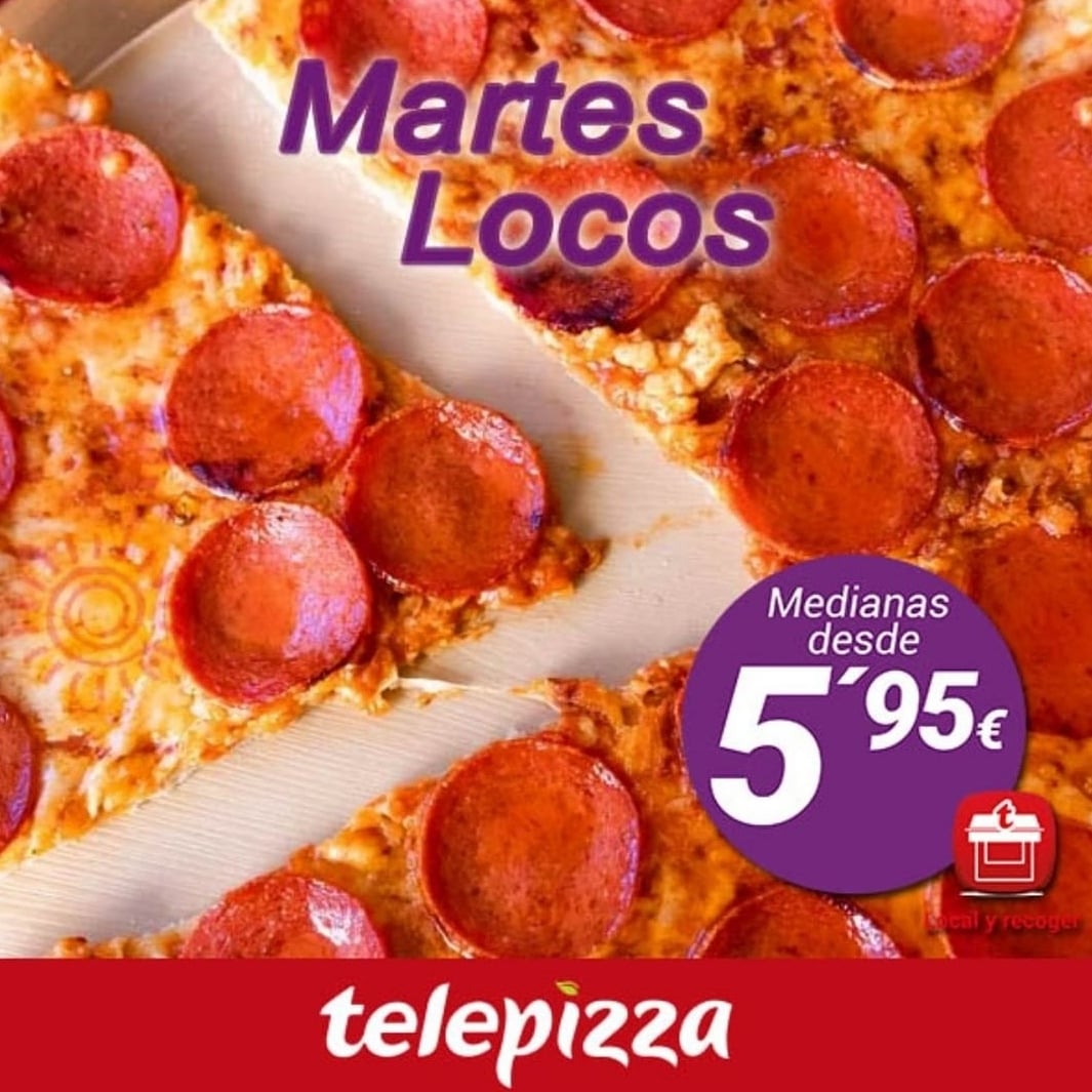 pizzavalde's tweet photo. Disfruta esta semana de un nuevo Martes Loco de Telepizza https://t.co/IszKO4dYOe