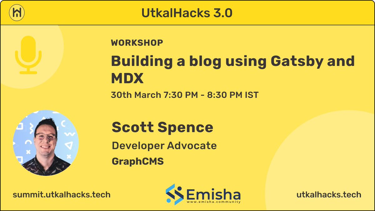 emishacommunity's tweet photo. Hey, devs. 👋
We are LIVE with our session on "Building a blog using @GatsbyJS and @mdx_js" by @spences10.

Catch him build a blog from scratch using #Gatsby &amp; #MDX live. It's a great opportunity to get hands-on experience with Gatsby. 😬 

Join us now! 👇
https://t.co/ARdBkvMOMI https://t.co/lQ1b2YcvmX