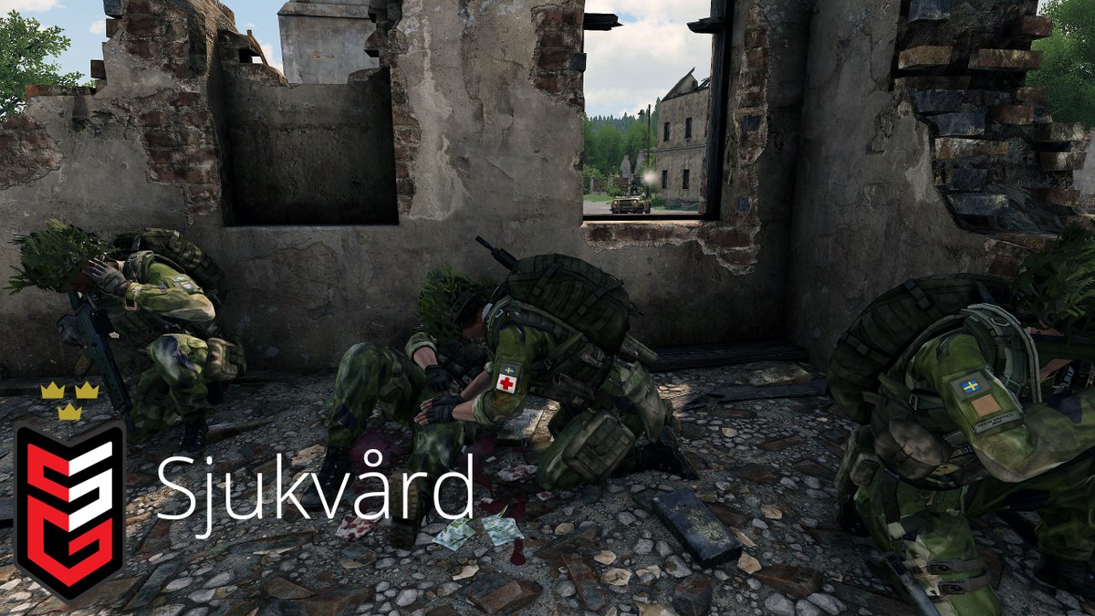31/3
This week training ---> How to tend to your wounds! And how to do the work before calling a medic.

Denna veckas träning ---> Sjukvård! Egen vård.

#Arma3 #realism #milsim #Swedish #svenska #Sverige 
<a href="/Arma3official/">arma3official</a> #armascreenshot