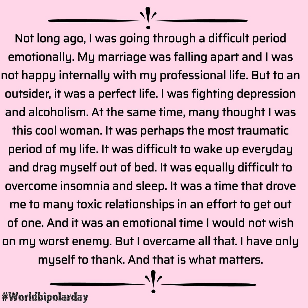 BipolarMahila's tweet photo. Depression is real. This voice talks about it.

Read and Share.

#WorldBipolarDay 
#depressionisreal 
#mentalhealth 
#mentalhealthmatters 
#depression 
#bipolardisorder 
#bipolarmahila https://t.co/lya33L0aaq