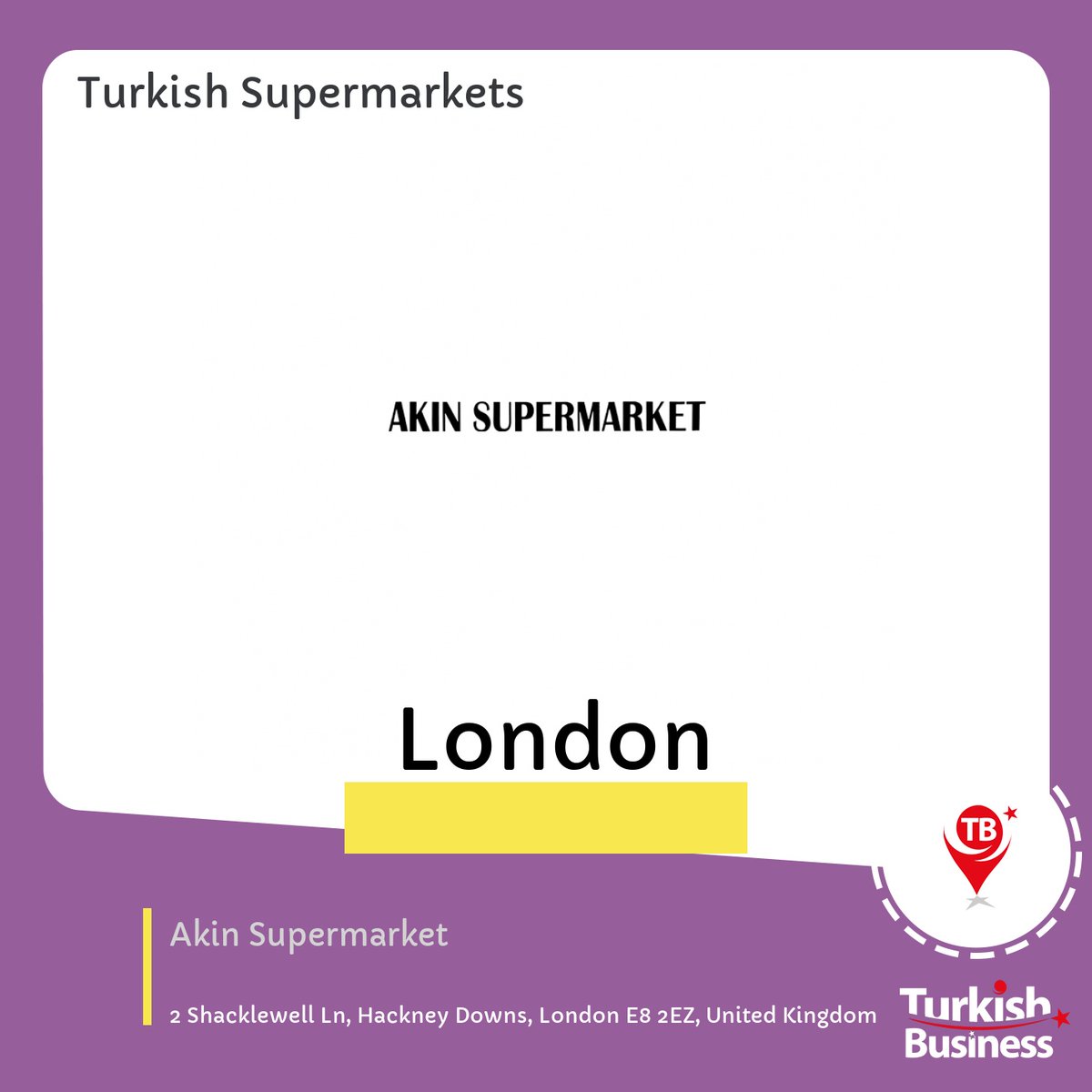 TurkishUK's tweet photo. Turkish Business of the Day:
Turkish Supermarkets (Akin Supermarket)

Download our App for more details.

#Turkish #Supermarkets #Akin #Supermarket #AkinSupermarket #turkishbusiness #turkishbusinessapp #turkishbusinessorg #turkishbusinessuk https://t.co/3VxQUOjod7