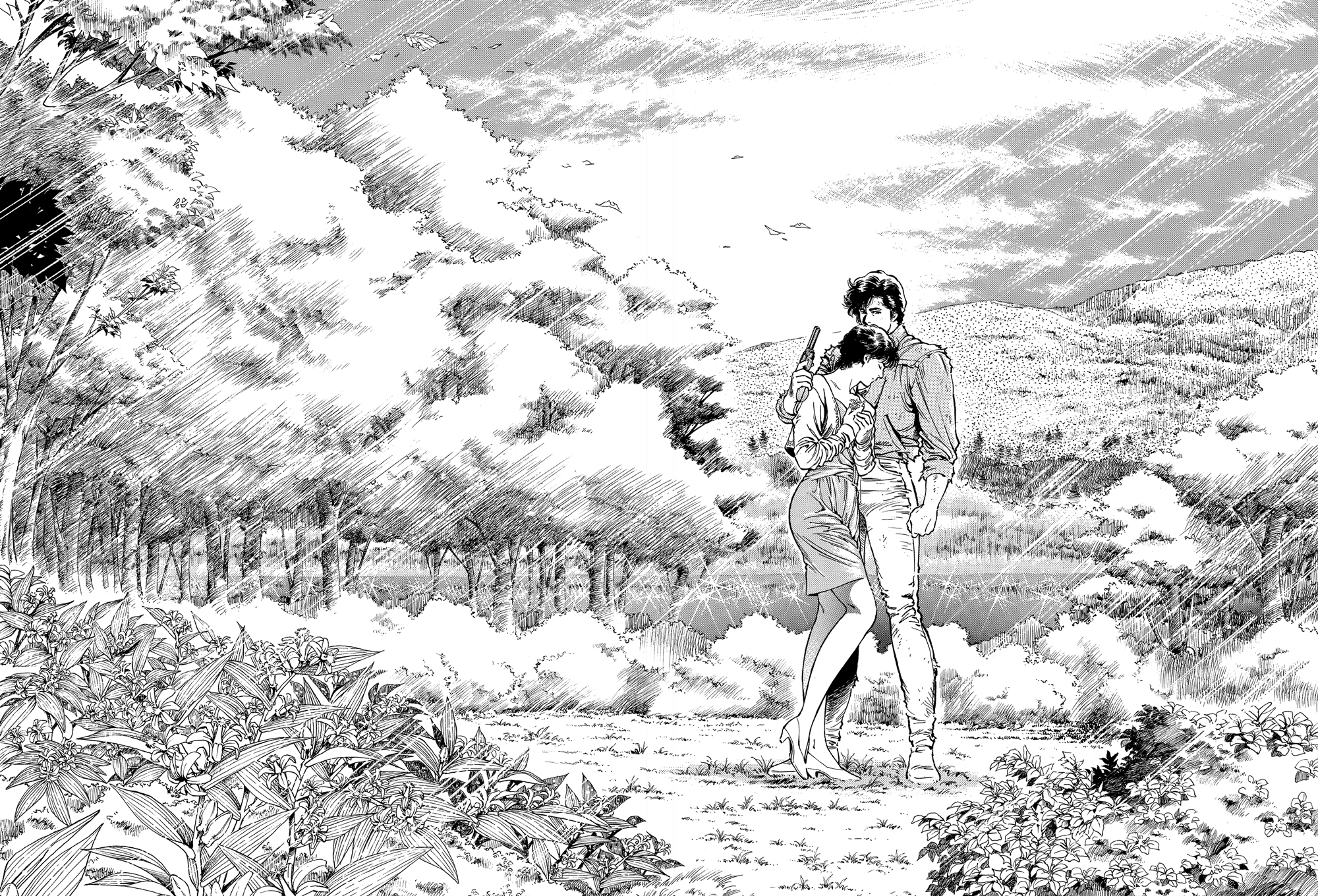 シティーハンター漫画公式 ﾐ 在 Twitter 上 336forever Cityhunter 前編 香の言葉と共に獠は両手二丁のランチャーを撃ち放つ 俺は何が何でも愛する者の為に生き延びるし 何が何でも愛する者を守りぬく 兵を撃退し 獠と香は湖の前で再会 香の胸元には