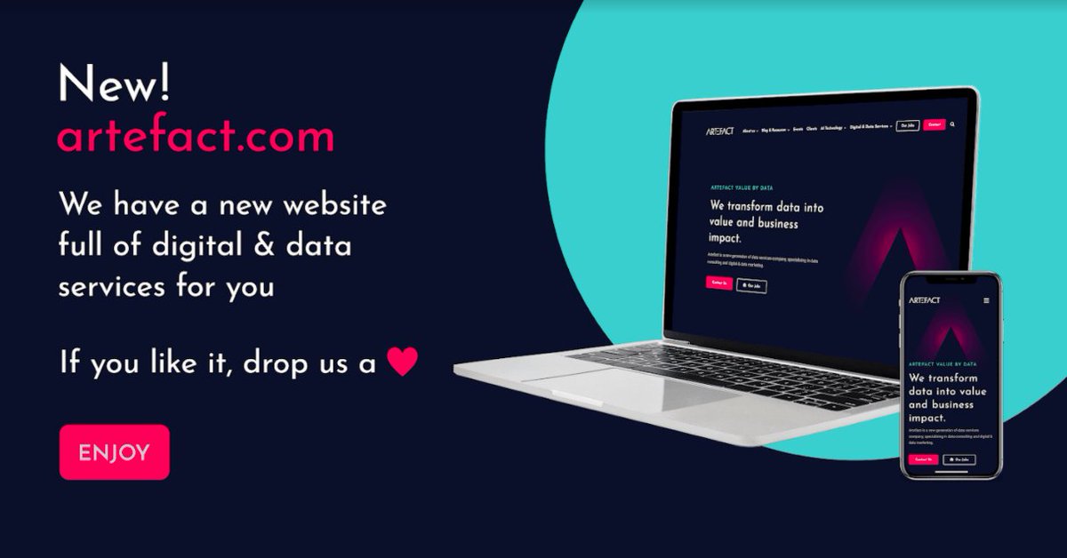 We’re proud to present our new #website artefact.com, full of #digital and #data services to accelerate your business and marketing #transformation! 

💻 Discover or rediscover all our #datadriven solutions in #DataConsulting and #Digital & #DataMarketing.