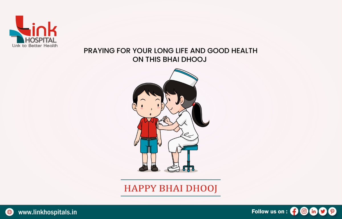 Link_Hospital's tweet photo. Bhai Dooj is festival of prayers from sister to brother, brother’s protection for her sister.May this year we all #celebrate it with even more love &amp; protection for our sisters and brothers.The team of #LinkHospital wishes you&amp;your family a very happy #BhaiDooj #link #bond https://t.co/yxniTKJC94