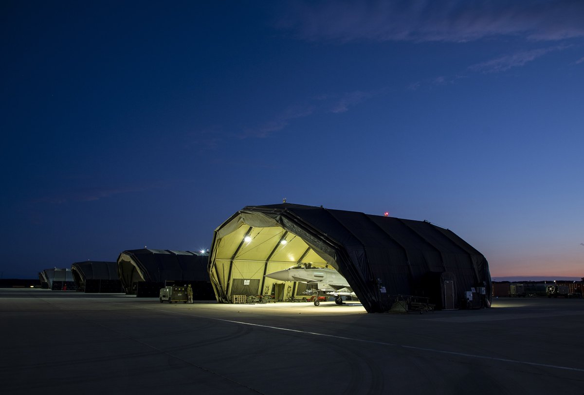 By night or by day... we will #DefeatDaesh 💪

<a href="/RoyalAirForce/">Royal Air Force</a> Typhoons are always ready to support our <a href="/Coalition/">The Global Coalition</a> partners on the ground, helping to bring stability in the Middle East.