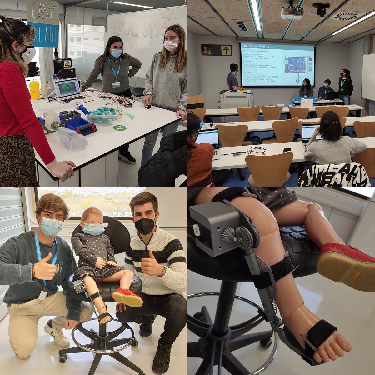 arduino's tweet image. The maker magicians at @UICbarcelona had a great #ArduinoD21! They just shared photos of the #Arduino UNO powered respirator they built, and the motorized exoskeleton for a child's leg using a MKR 1010! 😲🤯
Amazing work guys, and thanks for celebrating #ArduinoDay with us!