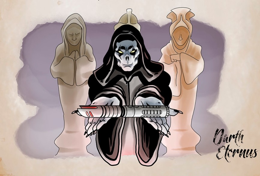 admorgade's tweet photo. I draw this the past year to a gift to my brother @BrisorSanticus, with a lightsaber from https://t.co/D2VhfMSNe7 before the announcement of the starwars series from Disney. In fact the saber is called the acolyte. I have many ideas about this.  #starwarsart #StarWars #theAcolyte https://t.co/i9J6d15HAM