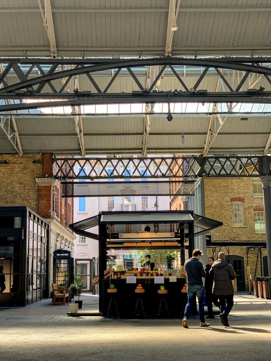 We are open to help you stay hydrated this #heatwave . Why not try a fresh juice from @pkgft ? #WelcomeBack #loveoldspitalfieldsmarket