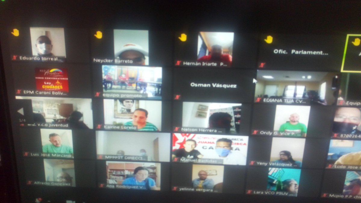 MovSocialPsuv's tweet photo. #29Marzo #EnReunion 📹de trabajo Con el Sector Trabajadores #ClaseObrera @VicePSUVObrera @PartidoPSUV @cbolivariana con relación a la consulta pública de La Ley de la Ciudad Comunal 🤝@NicolaMaduro @HectoRodriguez
@eduardopiate2 @torrealb_f @PueblosEnUnidad  #CuidateDeLaCovid19 https://t.co/S6WRLvDQwZ
