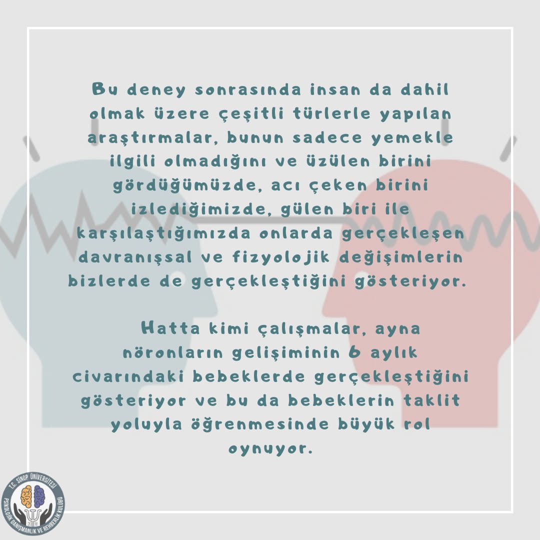 Merhaba PDR Kulübü ailesi 🌼 Ağlayan birini gördüğümüzde neden üzülürüz? Yaralanan biriyle karşılaştığımızda neden sanki kendimiz yaralanmış gibi hissederiz veya biri gülümsediğinde neden istemsizce gülümseriz? ✨✨ keyifli okumalar dileriz.☘️