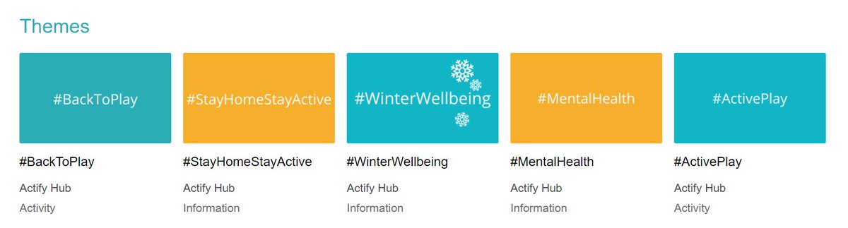Actify's tweet image. Thanks so much 🙏 to everyone who's been engaging with our themes over the past few months! They are still available on the homepage under the themes section and you can add hashtags to your content at any time. 
#WinterWellbeing #StayHomeStayActive #BackToPlay