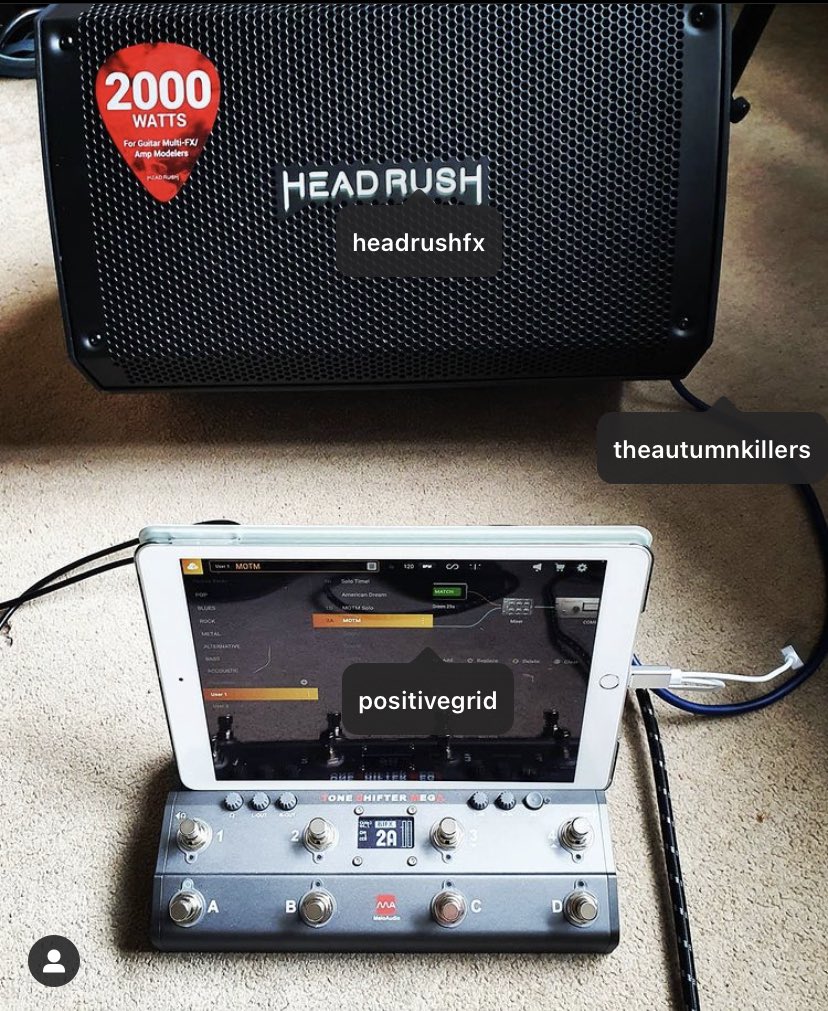 Really excited Moving forward with a new sound and a new digital guitar rig for duncan. Sounds awesome and mega loud. 🤟 @SkyfirePR @rotosound_uk @proelworld @HeadRushFX @clovenhoofrum @AnneEstellaRock @PositiveGrid #livemusic #DigitalTransformation #electronicmusic #dancerock