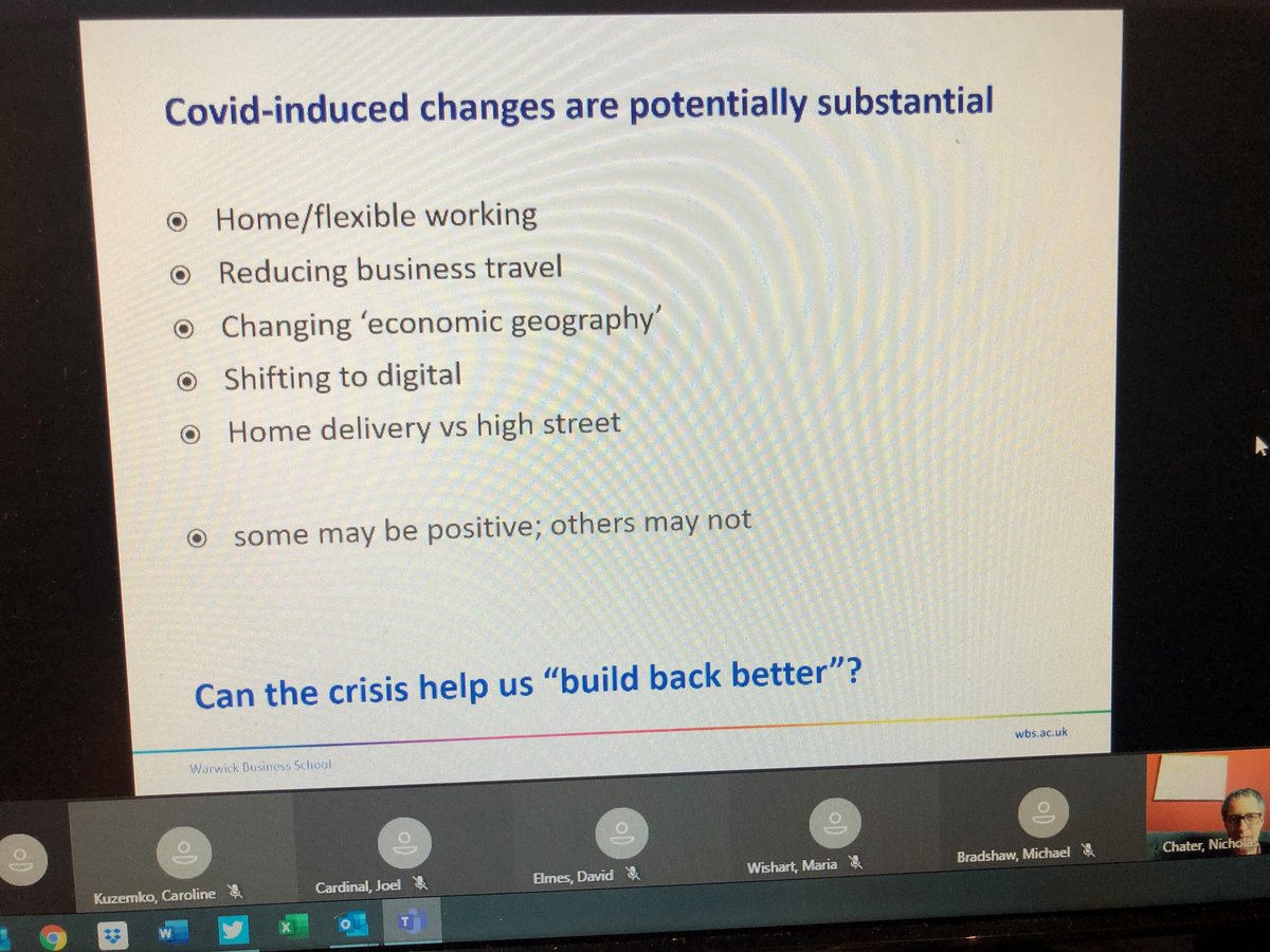 ERC_UK's tweet photo. @NickJChater argues that we need to work with the grain of human behaviour and focus on new positive behaviours to maintain #NetZero progress @ today’s ‘Learning from Lockdown' event @warwickuni
#learningfromlockdown @EnergyGRPUoW @CitiesGRPUoW @GRPWarwickBBS @WarwickBSchool https://t.co/yTBIFuEux0