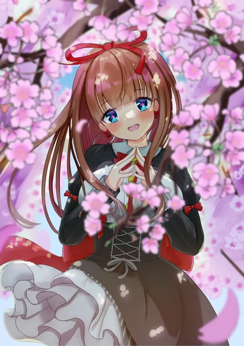 桜満開 
#ちぇり絵 
