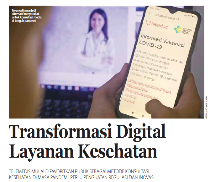 GatraMediaGroup's tweet photo. Transformasi Digital Layanan Kesehatan https://t.co/DOuCiRE7HT