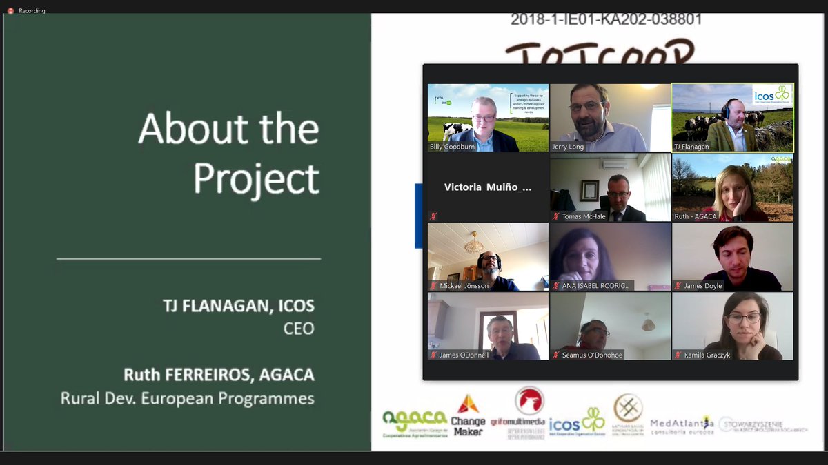 About the Project: 
TJ Flanagan – CEO – @ICOSDublin 
Ruth Ferreiros – Head of Rural Development European
Programmes – AGACA in Spain <a href="/CoopsAGACA/">agaca</a>