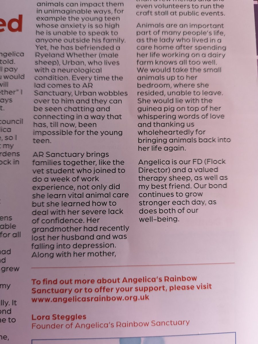 RainbowFlock's tweet photo. We are in the print again! Check us out in the Spring 2021 @MyHandyGuide ππ
#Norwich #norfolk #media #spring #nonprofit #sheep #rainbowflock #interview #Springcleaning #feelgood #wellbeing #humananimalbond #angelicasrainbow https://t.co/DdfHNgmyU1