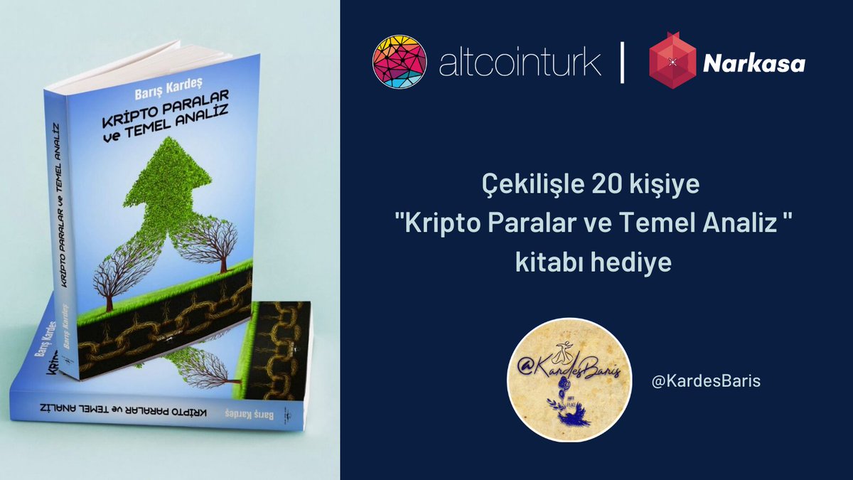 altcointurk's tweet photo. Narkasa ile Çekiliş Var!📢

Sevgili @KardesBaris hocanın "Kripto Paralar ve Temel Analiz" kitabını kazanan şanslı 20 kişiden biri olmak için;

- Bu tweeti retweet et
- @altcointurk ve @NarkasaTR hesaplarını takip et

Kazananlar, 6 Nisan günü yapılacak çekiliş ile belirlenecektir. https://t.co/k9trED3O3G