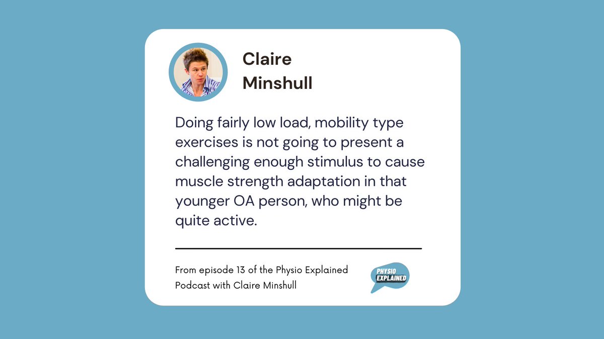 PhysioNetwork's tweet image. 🤔Are your really loading your patients appropriately?

📲 Learn more in the new episode of Physio Explained: Strength training for knee OA with Claire Minshull

👂 Available on Apple, Google Podcasts &amp;amp; Spotify