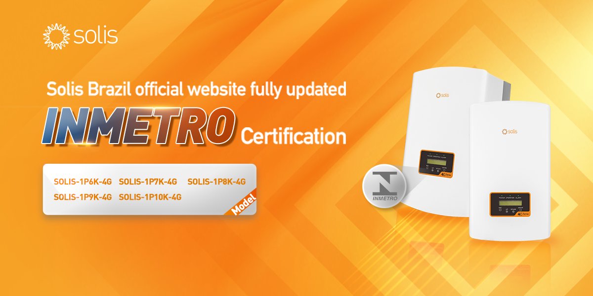 Solis_Inverters's tweet photo. #SolisBrazil official website fully updated #INMETRO #Certification.
Click the link below for more details: https://t.co/sxUzfxE1cT
#solis #PV #Inverters #SolisInverters https://t.co/aHQ7j3oe0n