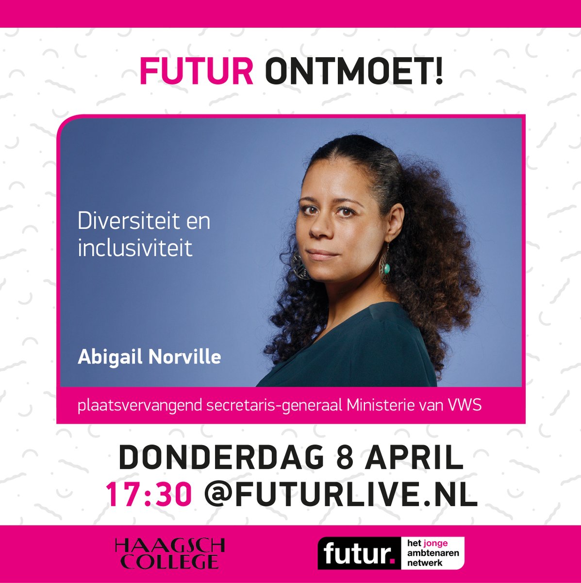 Het 2e thema wat we op donderdag 8 april bespreken met Abigail Norville tijdens FUTUR Ontmoet is Diversiteit en inclusiviteit. Benieuwd? Of heb jij zelf een vraag aan Abigail? Schrijf je snel in via het evenement op futur.nl. Stel jouw vraag via info@futur.nl.