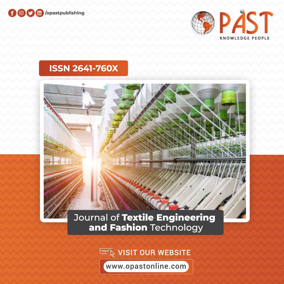 #opastonline #textileengineering #technology #journals #Textile

Journal of Textile Engineering and Fashion Technology
ISSN: 2641-760X

Visit Web: opastonline.com/journal/journa…