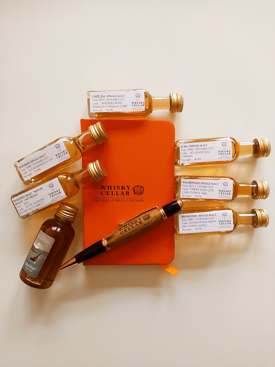 whisky_jamie's tweet photo. What an inticing set of samples from @whisky_cellar for tomorrow's tasting with @TheWhiskyWire cannot wait to try these out. Lucky Jamie indeed! #TheWhiskyCellar #BePartOfTheDramfotainment #whiskytasting #singlecasks https://t.co/8qxogIuwLy