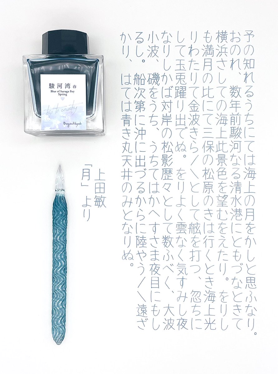 文具館コバヤシインク5個　薄暮山景、月季、月日星、駿河湾春、駿河湾夏 文具館コバヤシ 駿河湾 春】これが探し求めていたくすみブルー