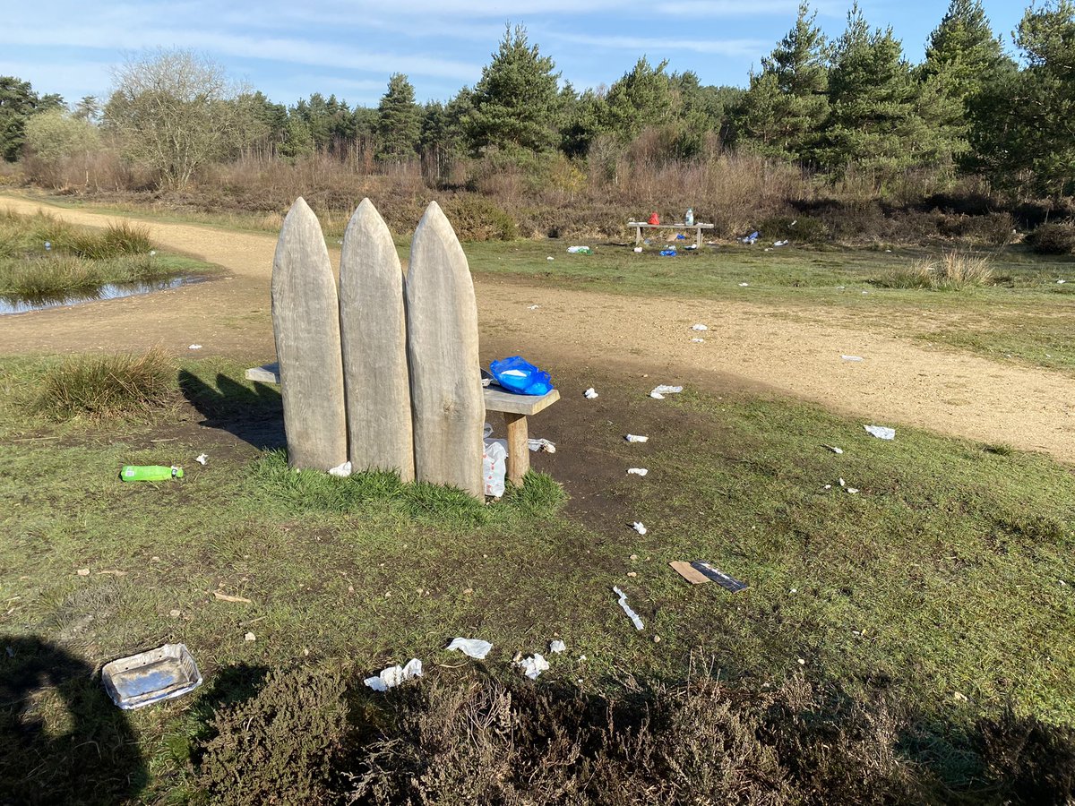 CoLBBSC's tweet photo. Sad to see that some people thought it was ok not just to light BBQs on benches when Stoke Common is at it most vulnerable to fire, but also to leave all their used BBQs, food, plastic bags, wipes and bottles for others to clear away. Not a lot of #lovewhereyoulive going on here! https://t.co/jRaBq4I88I