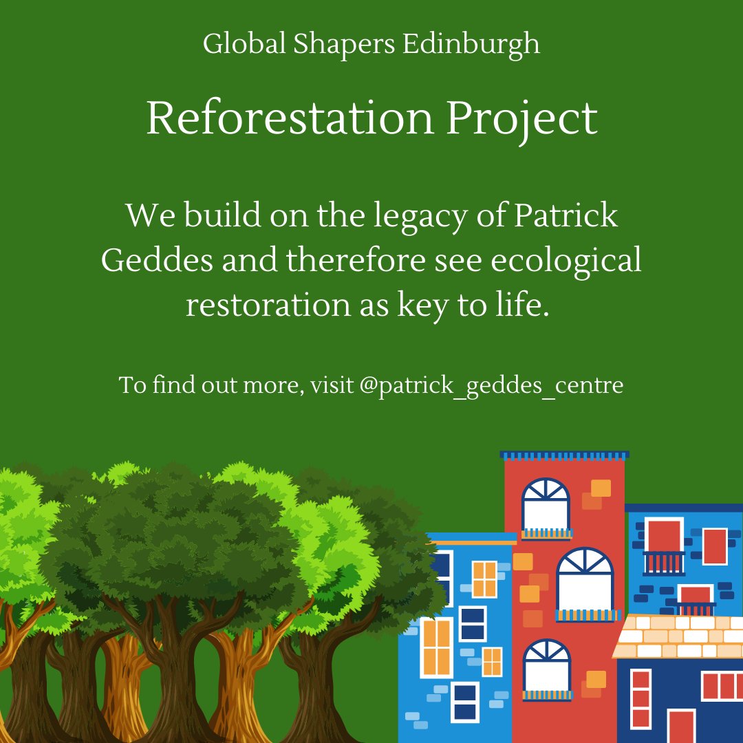 In our Reforestation Project, we are looking into how we can provide incentives to welcome more trees in #edinburgh and beyond. 

“This is a green world, with animals comparatively few and small, and dependent on the leaves. By leaves we live.” - Patrick Geddes