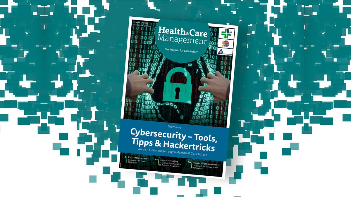 hcm_magazin's tweet photo. Die neue HCM-Ausgabe ist da. Wir "lüften wir den Vorhang", wie #Healthcare-Einrichtungen ihre #IT-Infrastrukturen vor virtuellen Eindringlingen schützen. U.a. gibt eine #Hackerin Tipps für mehr Cybersecurity und die @UniklinikBonn Einblicke in ihren "Secure UKB Medical Campus". https://t.co/Phlllat6OC