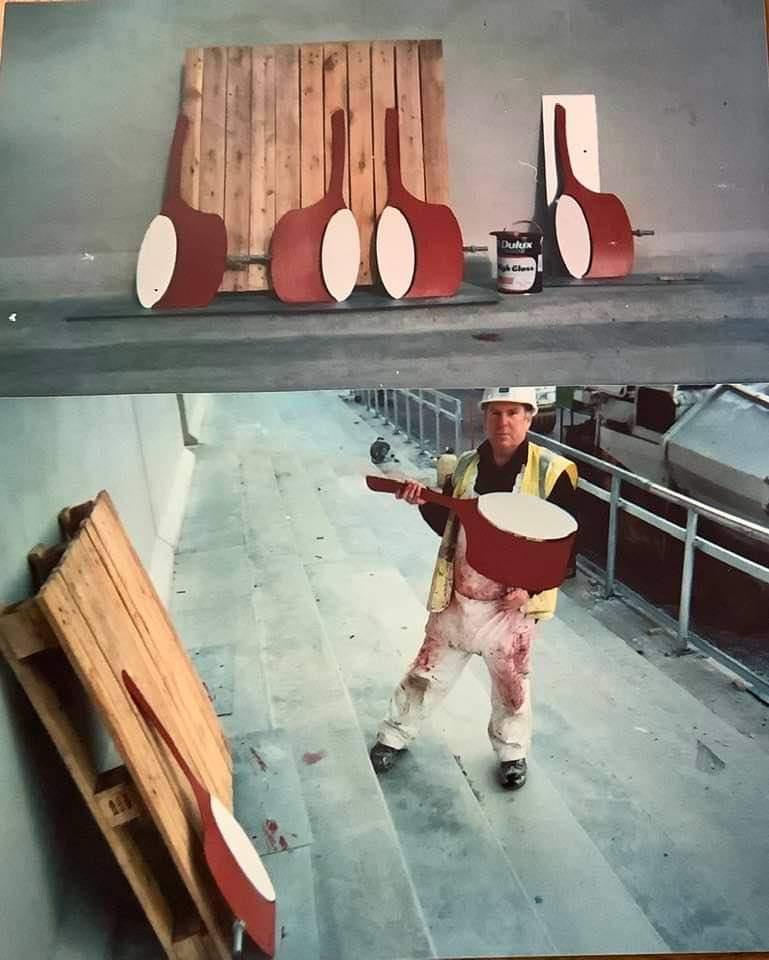 HaylMA's tweet photo. @official_parc my fathers still talks about being the first person to paint the new sopans at @scarlets_rugby #ronthepainter 🏉 https://t.co/ABkSwn5p4T