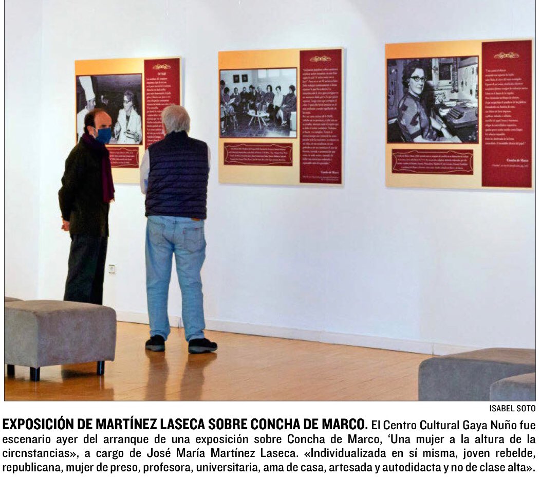 iesmachado's tweet image. Hasta el 5 de mayo y en horario de 09:00 a 14:00 h. podemos visitar la Exposición ‘Una mujer a la altura de las circunstancias’ en el Centro Cultural Gaya Nuño. #JMML comisiona la Expo sobre la Poeta Concha de Marco. #SAAS 
¡¡¡No os la perdáis!!!