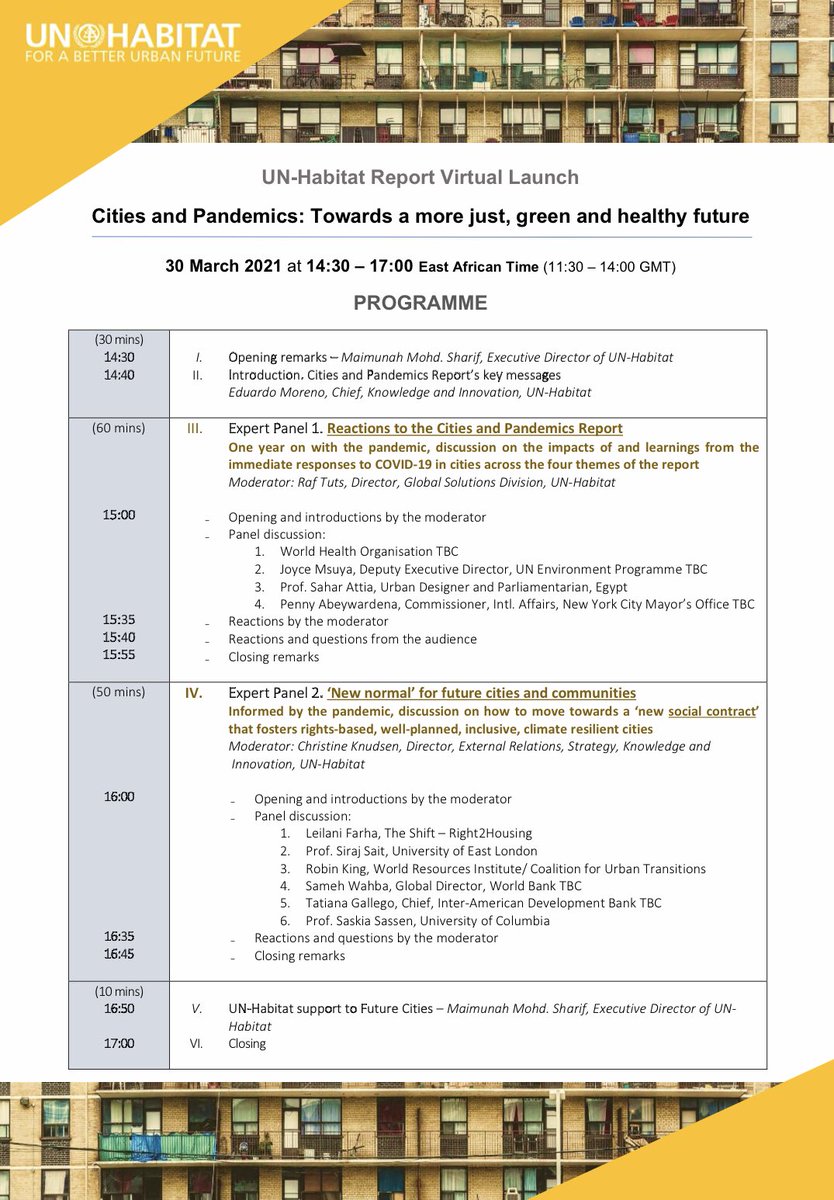 ONUHabitatAndin's tweet photo. En 20 minutos empieza la presentación del Reporte ‘Ciudades y Pandemias’. Te compartimos la agenda del evento para que no te pierdas un solo minuto. 
Para seguir la presentación entra a este enlace: https://t.co/DfEgrtT51Q https://t.co/gjFc0mxmOu