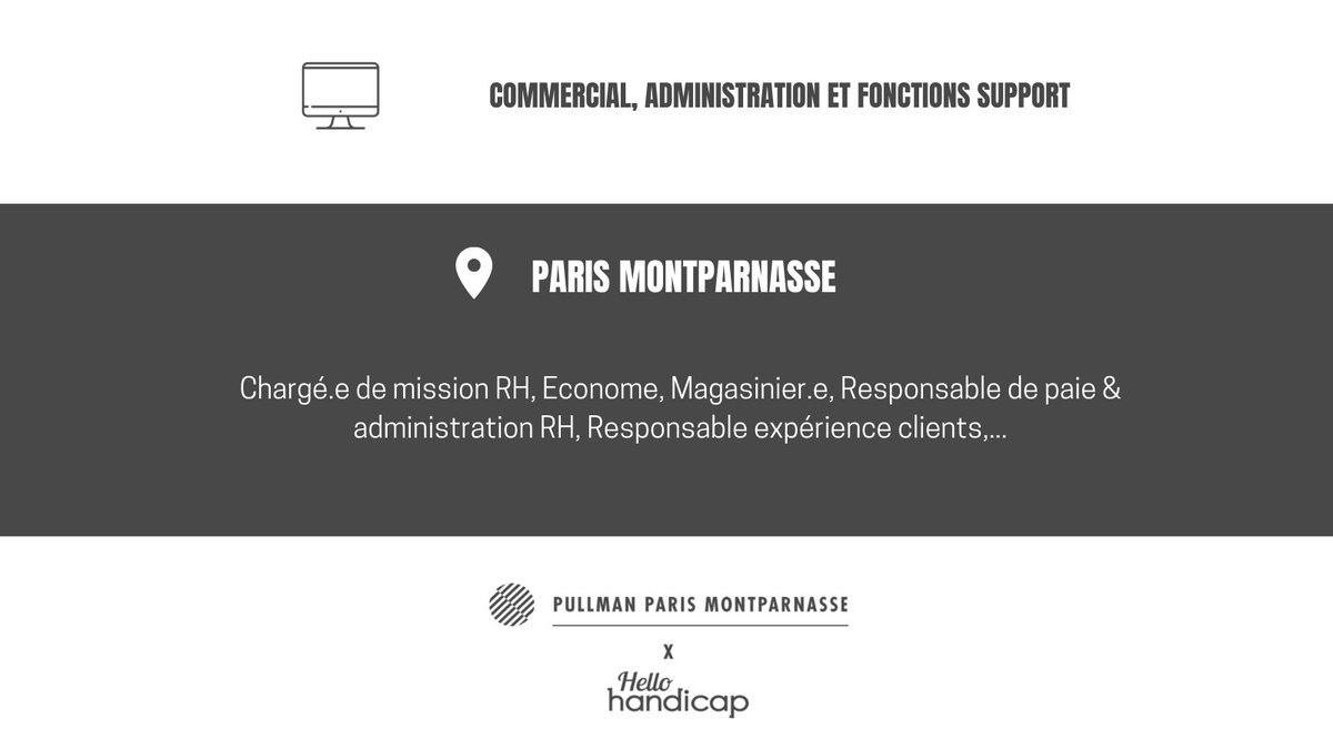 Handicap_fr's tweet photo. Des dizaines de postes destinés aux personnes en situation de #handicap : RH, gestion, commercial, administration … entretiens par téléphone ou par chat en ligne les 8 et 9 avril. Postulez ici : https://t.co/pFmoO7HZVr 

#RQTH #emploidirect #Recrutement #hotel #jobparis https://t.co/P6LJ3ridQL