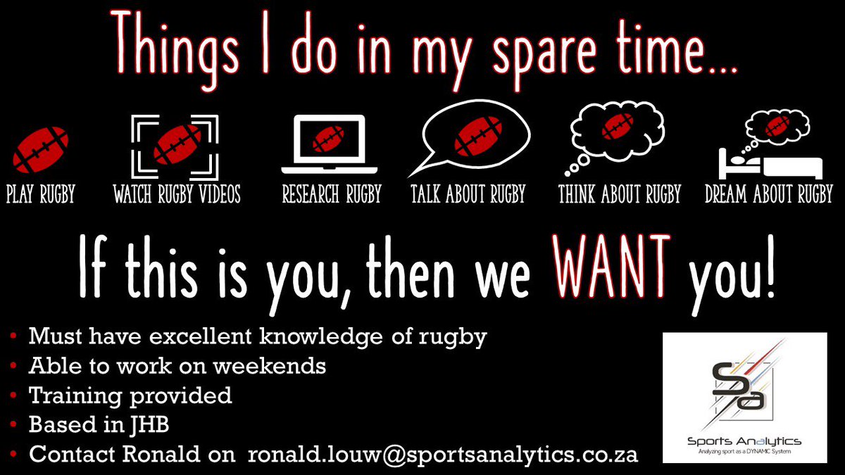 We continue to grow. If you are interested in rugby data capture, pls DM us.