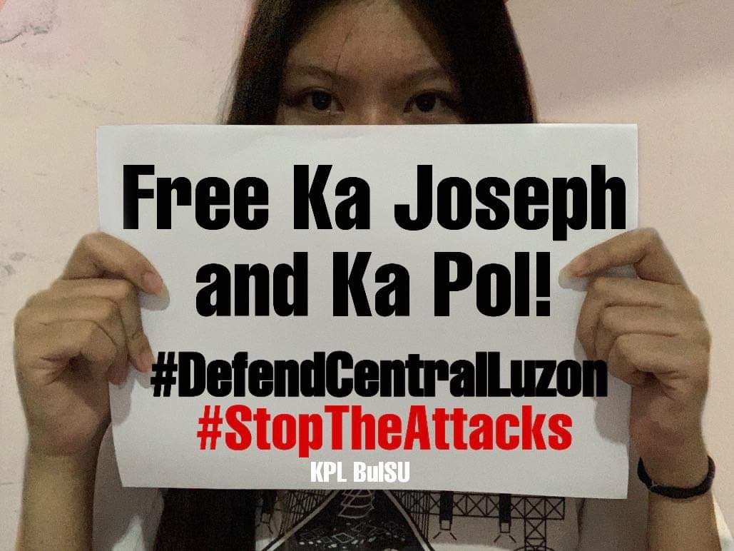KPLBulSU_'s tweet photo. Mariing kinukundena ng Kabataan Partylist BulSU ang serye ng atake sa Gitnang Luzon ngayong araw, kung saan iligal na inaresto sina Joseph Canlas, Pol Viuya at May Arcilla. Maging ang pagpapatuloy ng serye ng mga pag-atake sa mga aktibista sa buong bansa. https://t.co/G5KL4Wowvc