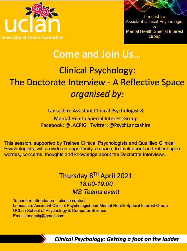 Here it is!!! Our next upcoming, exciting event providing a reflective space for DOCTORATE INTERVIEWS!!! If you're interested in attending, simply email us (See below). Make sure to put it in the diary, looking forward to seeing you all😃👍
