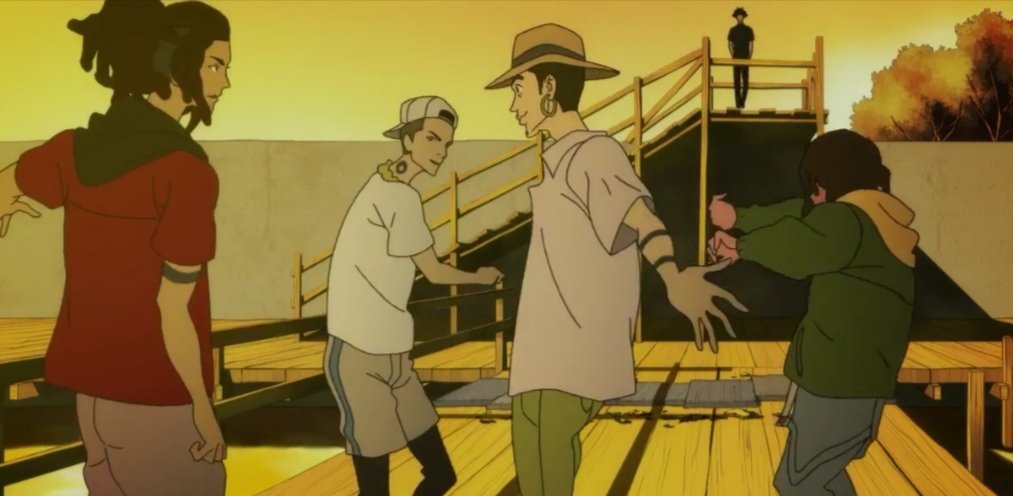 "ที่เจอกันครั้งแรก​  ฉันก็เล่นเอาพวกนายตกน้ำกันทั้งกลุ่ม" 

พูดพร้อมหัวเราะเล็กน้อย

"แต่พอคิดดูแล้ว​ ถ้าโลกได้ฟังแร็ปที่พวกนายแต่งขึ้น​ ผู้คนต้องชอบกันมากแน่ๆ"

"ถ้าพวกเขาได้ฟัง...."